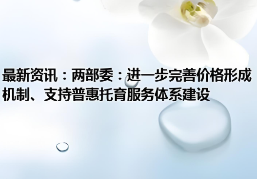 國發(fā)改委有關(guān)負(fù)責(zé)同志就《關(guān)于進(jìn)一步完善價(jià)格形成機(jī)制、支持普惠托育服務(wù)體系建設(shè)的通知》答記者問